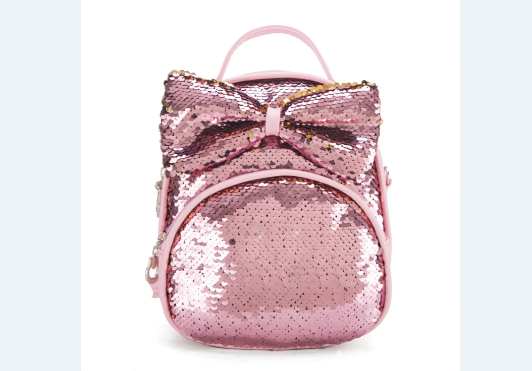 Pudcoco 7 Styles Fashion Children Kids Shoulders Bag Cute Sequins Bow Casual Travel Girls Bling Backpack Dropshipping Hot - Цвет: D