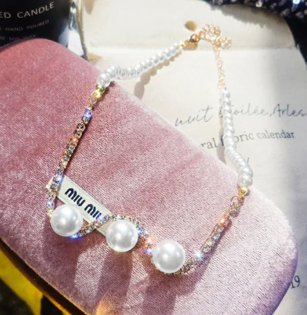 Модные стразы, колье, ожерелья для женщин, новинка, Bijoux, имитация жемчуга, волнистые ожерелья, массивные ювелирные изделия, вечерние, подарки