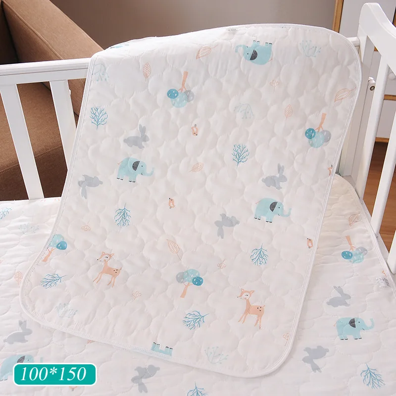 

HereNice 100*150 New Born Baby Diaper Changing Pad Kids Waterproof Mat Kid Dinosaur Print Bed Sheet Menstrual Women Can Also Use