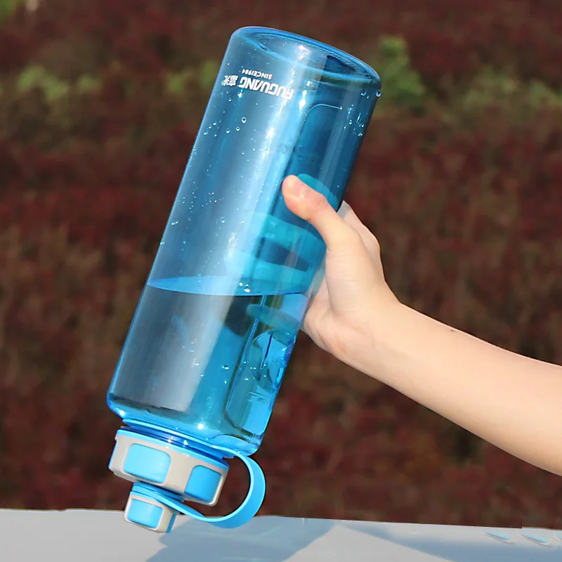Blue BPA бесплатно 1000 мл/1500 мл/2000 мл пластиковые бутылки для воды портативный фитнес спортивные бутылки для воды питьевой для бутылки - Цвет: Blue