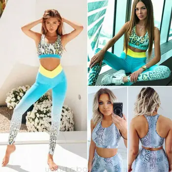 

New Women Set Running Bra & Pants Gym Mesh Leggings Workout High Waist Fitness Clothes Tights 2Pcs Vest Sport Outfit Wear Suits
