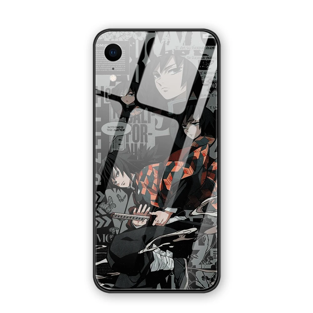 Kamado Nezuko Kimetsu no Yaiba Demon Slayer закаленное заднее покрытие чехол для телефона для iphone XR X XS MAX 5 5S 6 6S 7 8 Plus 11 Pro Max