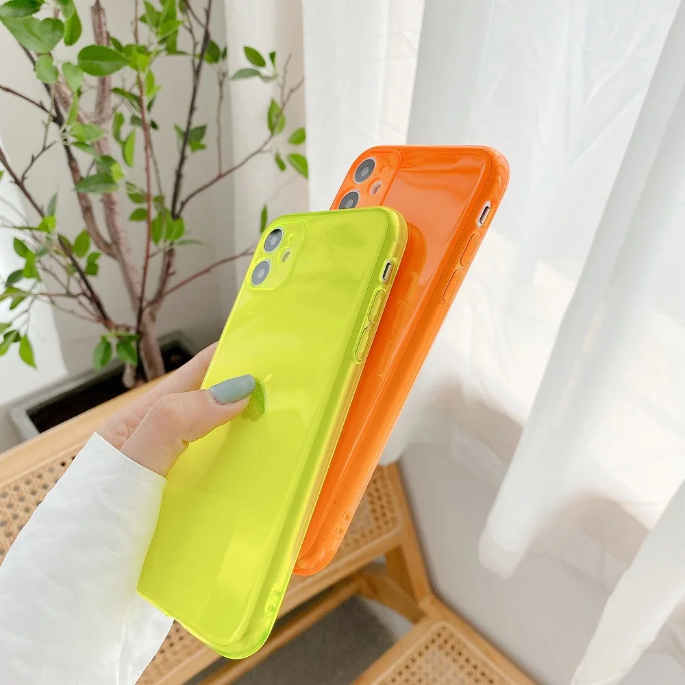 100Pcs/Lot Neon Fluorescent Clear Color Phone
