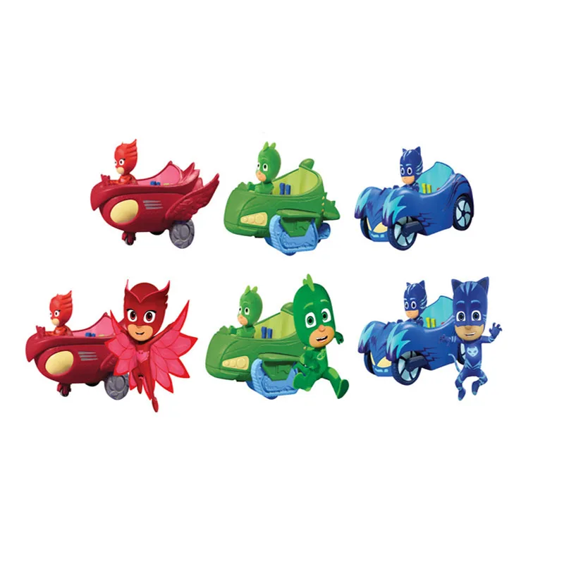 pj mask 1 Villa 3 cars 3 dolls model Catboy Owlette Gekko figure masks set Assemble toy Interesting games for children gift2B17