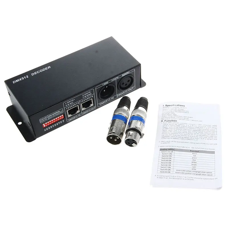 FashionDC 12 V-24 V 3 канала DMX декодер светодиодный контроллер для RGB 5050 3528 Светодиодные ленты светильник
