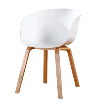 

Nordic chair simple makeup computer desk chair plastic back leisure negotiation solid wood cafe single dining chair