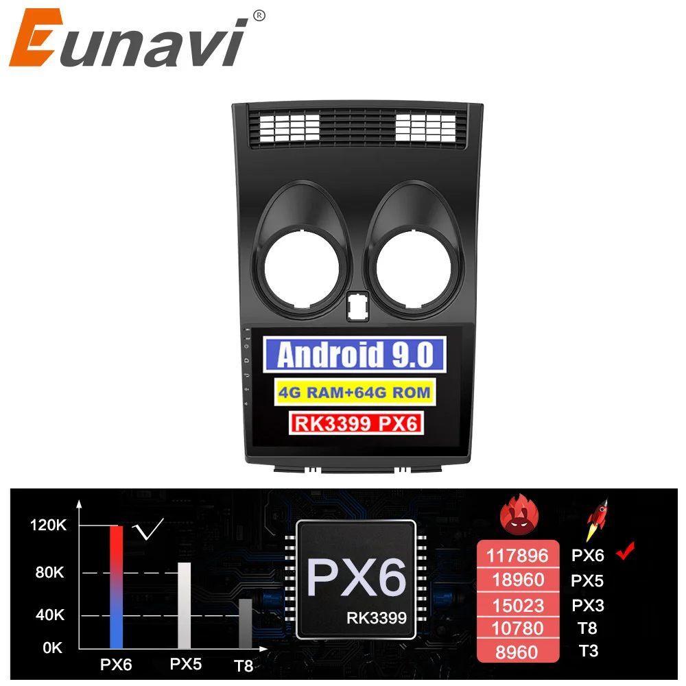 Eunavi 2 din Android автомобильный мультимедийный плеер для Nissan Qashqai X TRIAL 2008 2015 4G 64GB 8 ядер WIFI без DVD CD GPS стерео радио|Мультимедиаплеер для авто|   | АлиЭкспресс