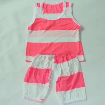 

Fannic Summer casual baby suit newborn clothes baby cotton striped bebe vest set baby sleeveless vest and shorts set