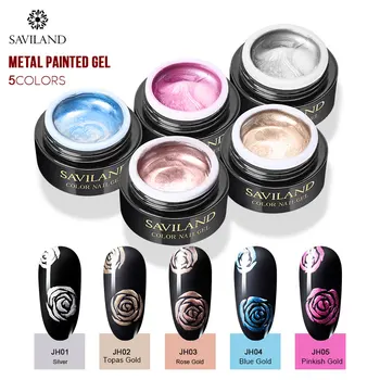

SAVILAND 8ml Metallic Mirror Painting Nail Gel Polish Gold Silver Liner Drawing UV LED Lamp Soak Off Semi Permanent Popular DIY