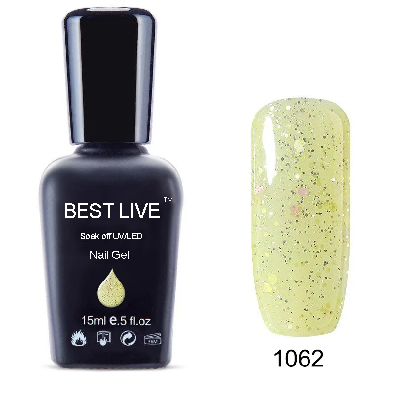 BEST LIVE 15 мл УФ-гель для ногтей замачиваемый УФ и Светодиодный УФ-лак для ногтей УФ-гель лак для ногтей Красота Маникюр сделай сам белый/черный/розовый#1019-1411 - Цвет: 1062