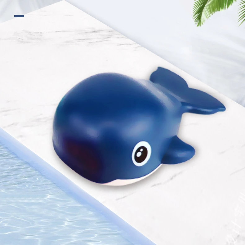 Deep Blue Детские игрушки для душа, игрушки для ванной, Мультяшные животные, маленький кит, Заводной КИТ, Детская ванная комната, игрушки для купания, Классические игрушки - Цвет: Deep Blue