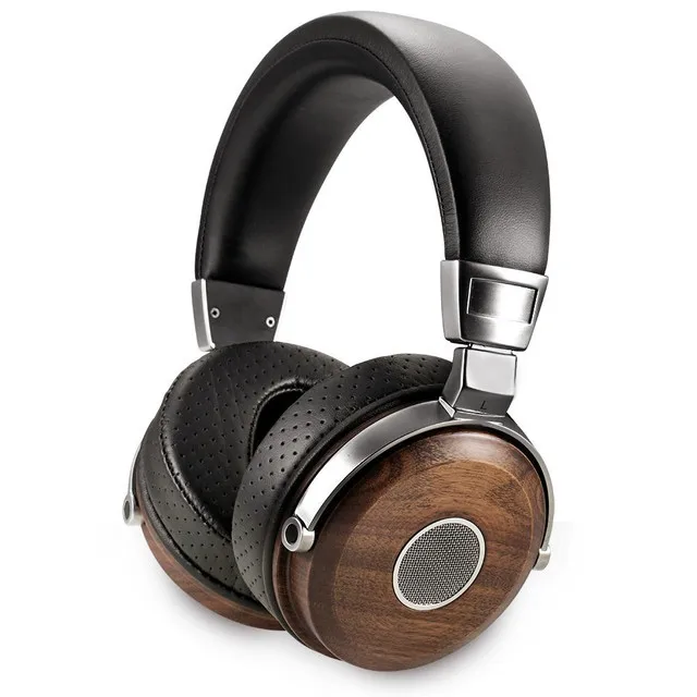 Walnut Wood Wearing HIFI Fever Headphones 50mm Stereo Headphones Open Dynamic Wooden Earphone  Ear Audio Metal Headband Headset 6
