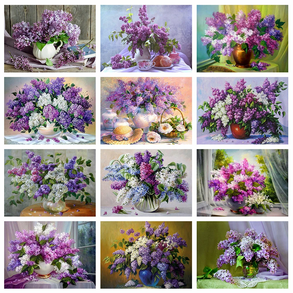 Good Value Evershine Diamond Painting Embroidery Cross-Stitch Mosaic Lilac Flower Home-Decoration-Accessories 9gLm61Vjp