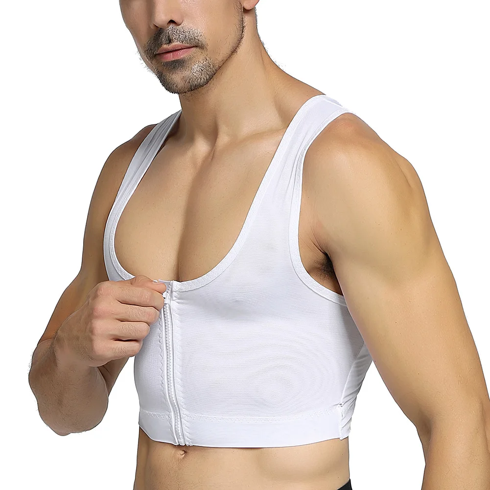 Men's Compression Shirt Undershirt Slimming Tank Top Workout Vest Chest Lifter Body Shaper