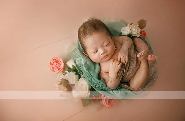 Фон для фотосъемки новорожденных с волнистым кружевным краем, Хлопковое одеяло, 7 цветов, реквизит для фотосъемки новорожденных