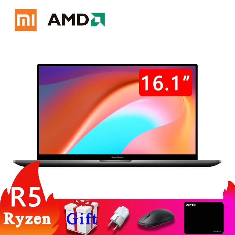 Ноутбук RedmiBook 16 xiaomi AMD Ryzen R5 4500U ЦП DDR4 2666 МГц Гб ОЗУ 512 ГБ SATA SSD 1 дюймов FHD экран mi