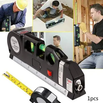 Infrared Laser Level Cross Line Laser Multipurpose Level Laser Horizon Vertical Spirit Level Tool With 2.5M Measure Tape