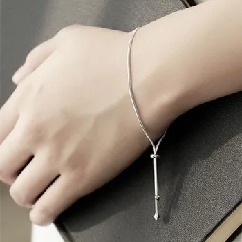 

Snake chain adjustable bracelet for women 925 silver simple dainty bracelet fashion 2020