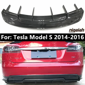 

Carbon Fiber Rear Diffuser Spoiler for Tesla Model S 2014 2015 2016 Car Rear Bumper Diffuser Protective Guard Trim
