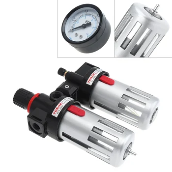

New BFC4000 Air Compressor 0-1.0mpa Adjustable Two Union Oil Water Separator Regulator PT1/4(mm) Caliber with Gauge