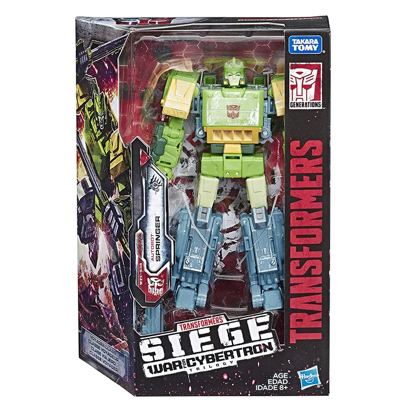 16 см Трансформеры игрушки поколения войны для Cybertron Siege Voyager класс Автобот Спрингер ПВХ фигурка Коллекционная модель - Цвет: E4491 green