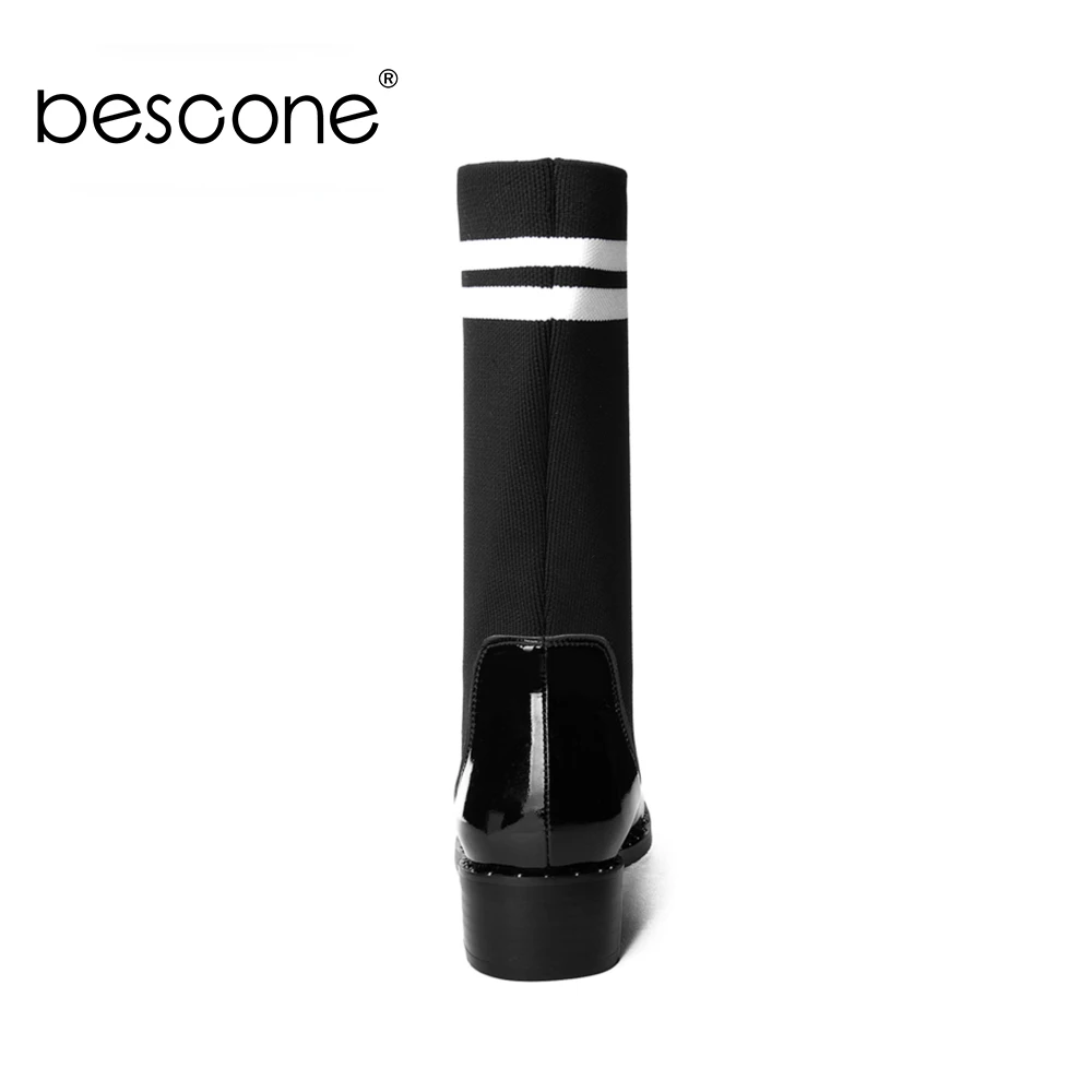 BESCONE/Новые Модные женские ботинки из натуральной кожи Сезон весна осень Обувь на