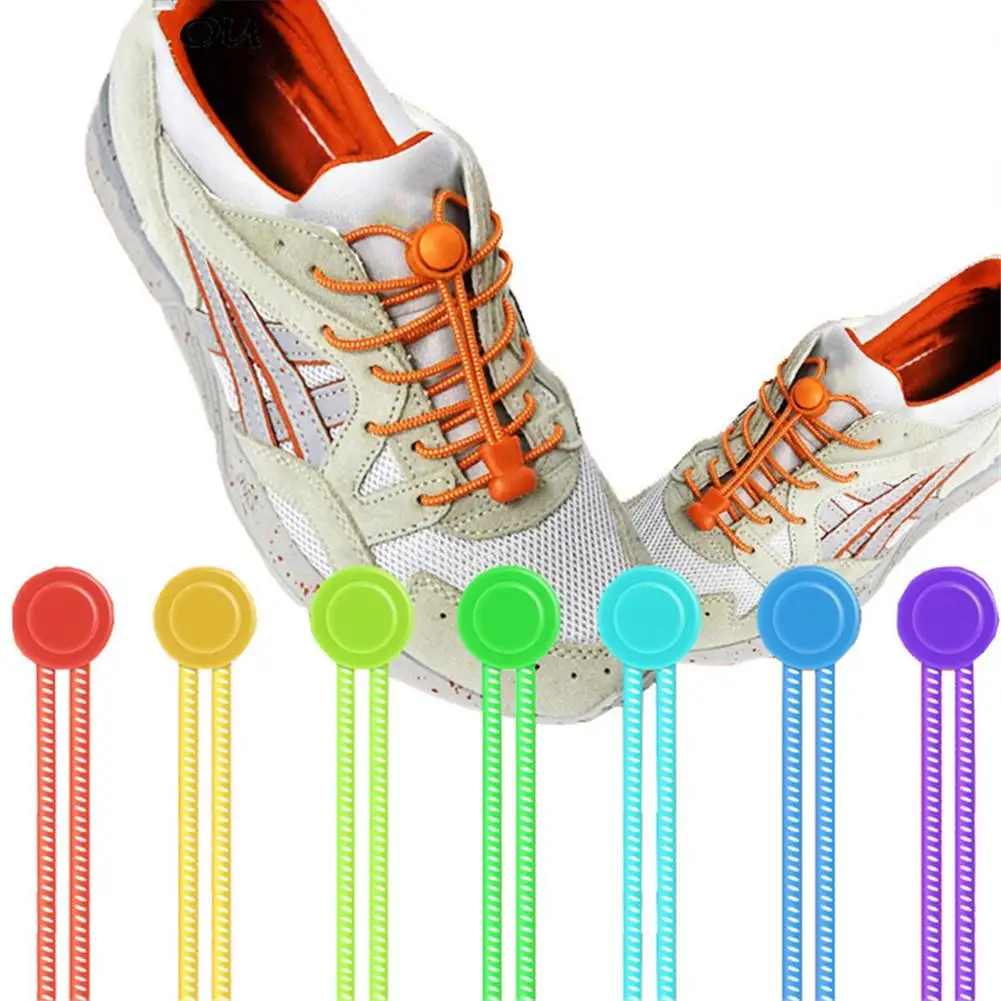 

Safe Elastic Flat Lock Laces Shoelaces Without Tying Requirement Shoelaces Button No Tie Shoe Laces For Men Women