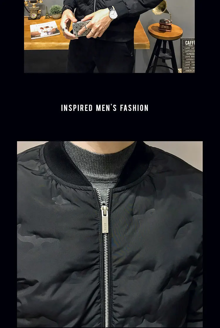 Мужская куртка-бомбер зимняя высококачественная парка Мужская Утепленная теплая куртка уличная приталенная Повседневная Мужское пальто ветрозащитная верхняя одежда