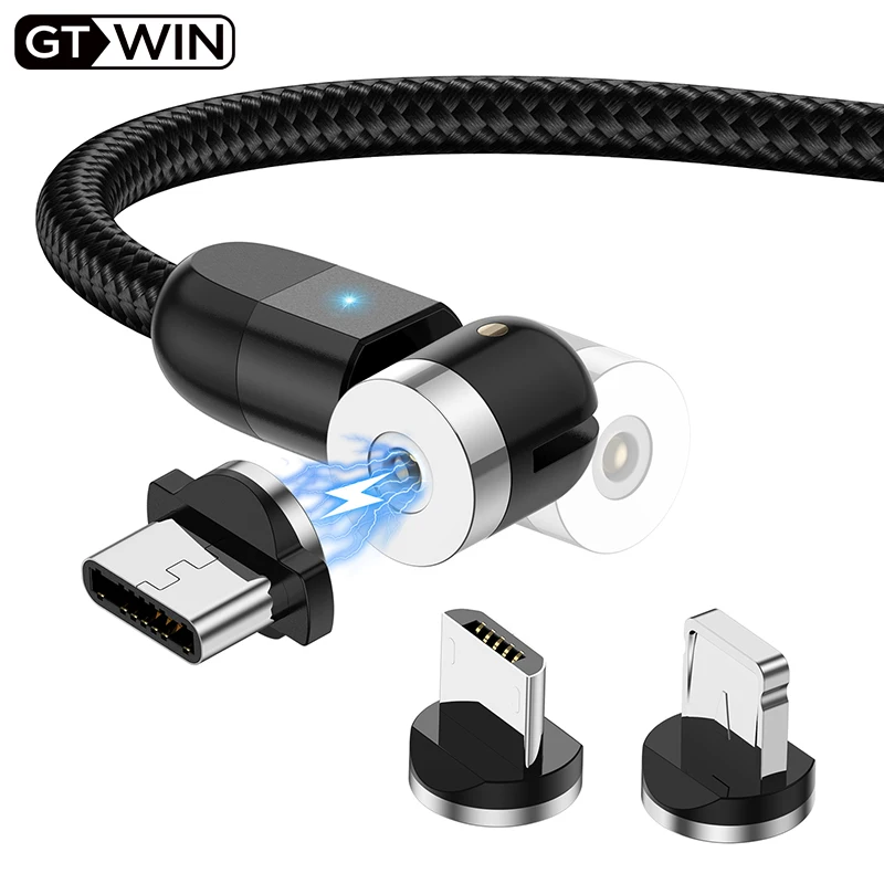 Магнитный кабель GTWIN Micro USB для Xiaomi mi 10 540 градусов защита от локтя зарядное