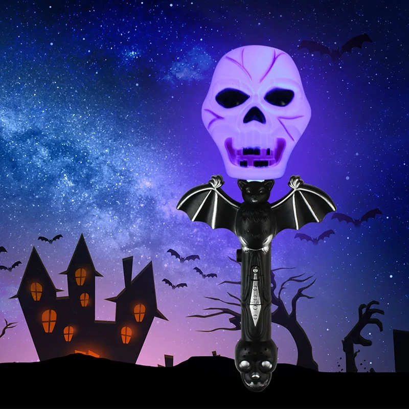 

Halloween Glitter Ghosting Horror Glowing Toy Kids Magic Wand Light Sound Cosplay Halloween Toys Stage Performance Prop