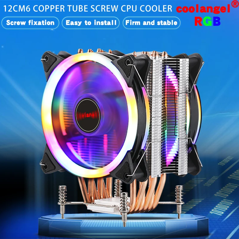 Вентилятор для процессора LGA X79 X99 2011 6 тепловых трубок кулер 4 контакта PWM120MM