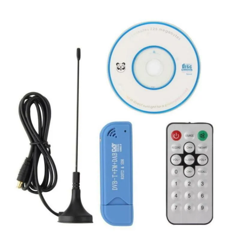 Горячая Распродажа Профессиональный USB2.0 DVB-T Стик HD ТВ тюнер приемник Поддержка SDR+ DAB+ FM пульт дистанционного управления тюнер карта