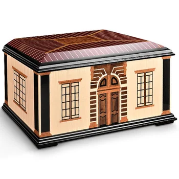 

Cigar box natural cedar wood multi-zone built-in temperature and humidity meter humidifier metal hinge cigarette case