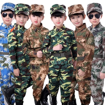 

Tactical Military Uniform for Children's Day Disguise Adult Carnival Halloween Costumes for Kid Girl Scout Boy Soldier Army Suit