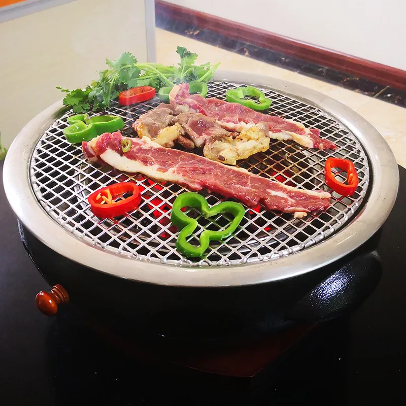 10Pcs Iron Round Barbecue BBQ Grill Net Meshes Racks Grid Round Grate Steam Net Camping Hiking Outdoor Mesh Wire