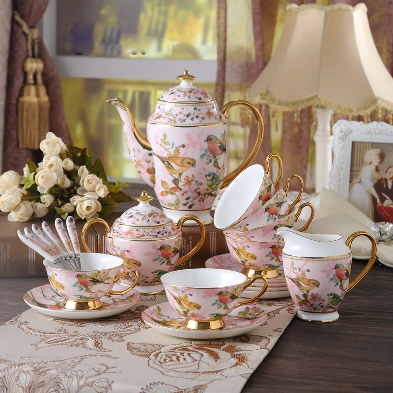 Pink Birds Bone China Tea Set – Umi Tea Sets