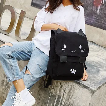 

Women Girl Cartoon Canvas Backpack Student Satchel Travel School Rucksack College Student School Shoulder Bags Travel Backpack
