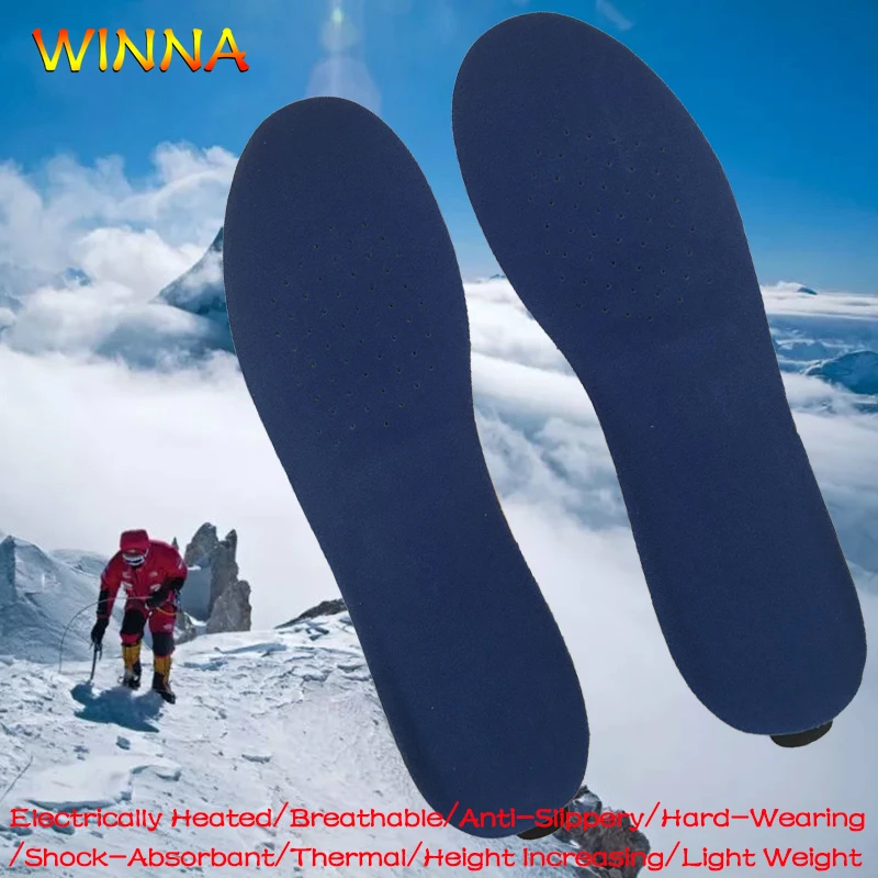 

BEST Electric Heated Insoles with Wireless Remote Control Cushioning Invisible Inserts Pads for Ski Hiking Riding Winter Sport