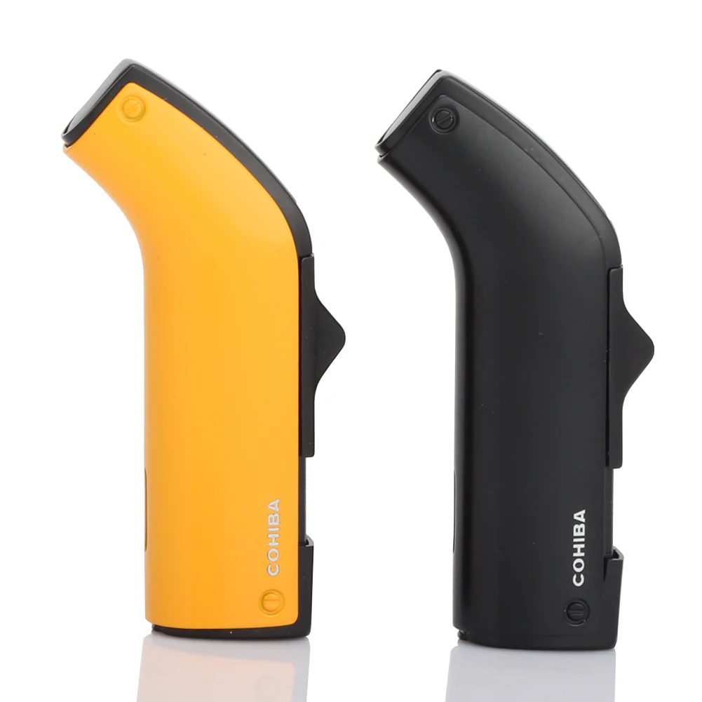Cheap Offer of  COHIBA Metal Cigar Lighter Windproof 2 Jet Torch Flame Lighters Pocket Portable Gas Cigarette Light