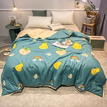 

Soft and Breathable Summer Quilt Rainbow and Pear Print Comforter Reactive Printing Quilt Antibiotic A and B Version Design