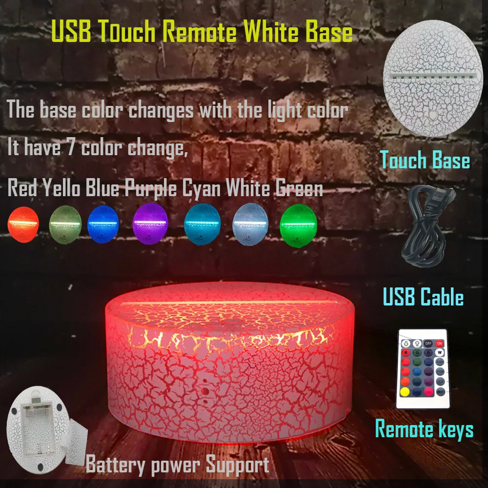 Дропшиппинг креативный 3D светодиодный Crack USB 7 цветов Изменение Мультфильм Эльза стежка пони Микки голова Декор девушка комната настроения лампа праздничный подарок