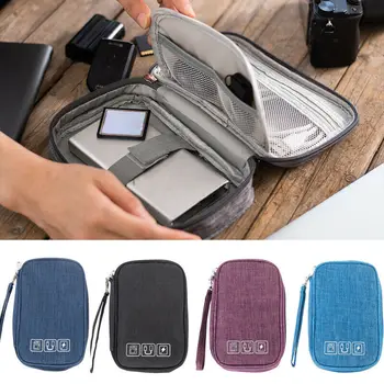 

Travel Storage Bags Nylon Electronics Accessories Organizer Travel Storage Hand Bag Cable USB Drive Case Bag