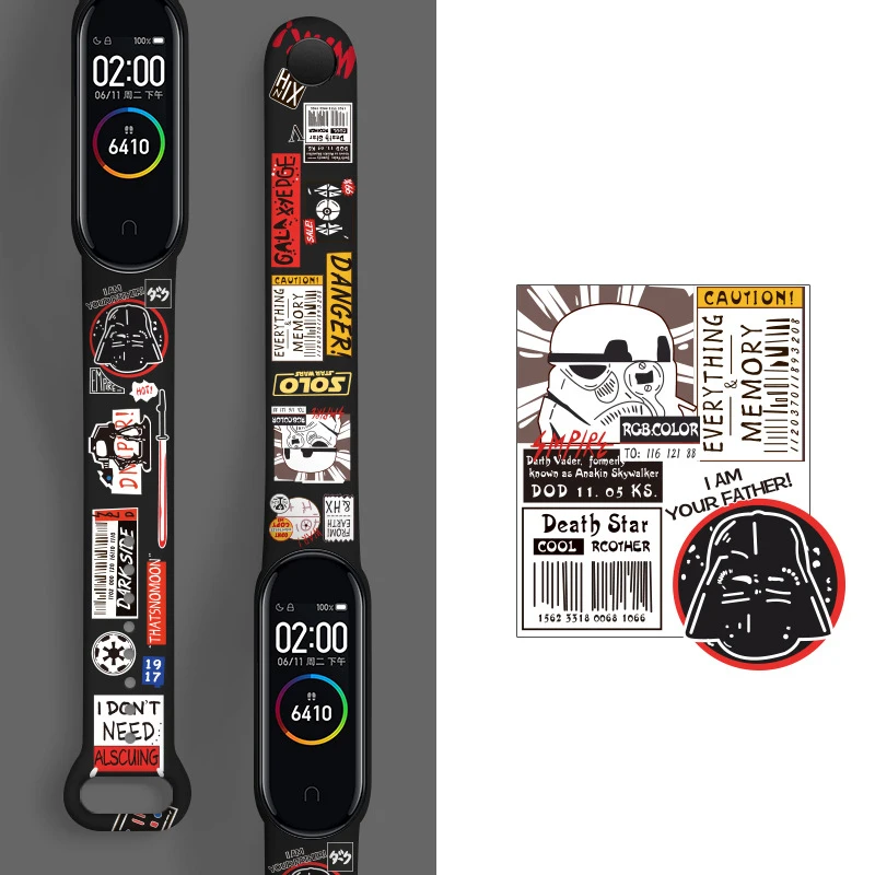 Дисней &quotЗвездные войны&quot стежка ремешок для Xiaomi Mi Band 5 4 3 Marvel xiao наручный NFC