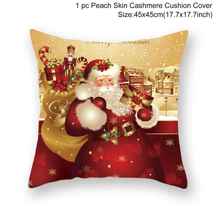 Christmas Pillow Case Santa  Skin Sofa Car Throw Cushion Cover Home Decor 