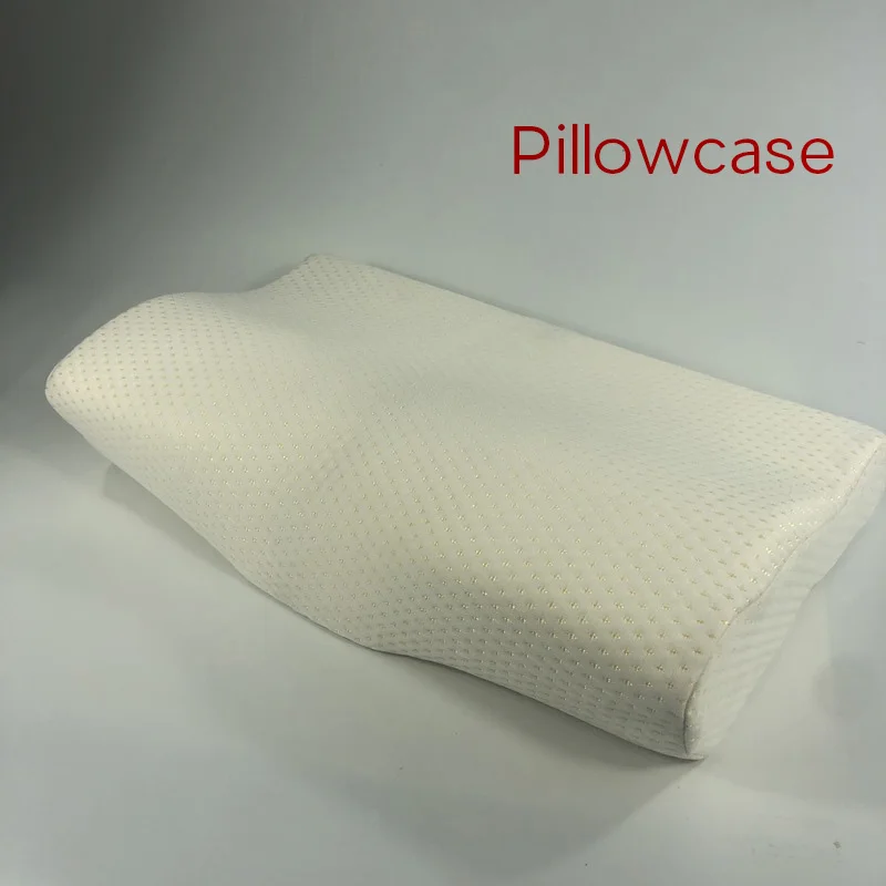 white Pillow case Подушка для постельных принадлежностей из пены памяти Медленный отскок шеи защита шеи Поддержка Подушка-бабочка здоровье шейки матки - Цвет: white Pillow case