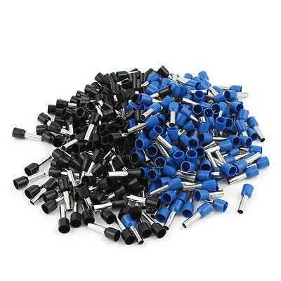 

320pcs E6012 AWG10 Black Blue Sleeve Insulated Pin Terminal Connectors