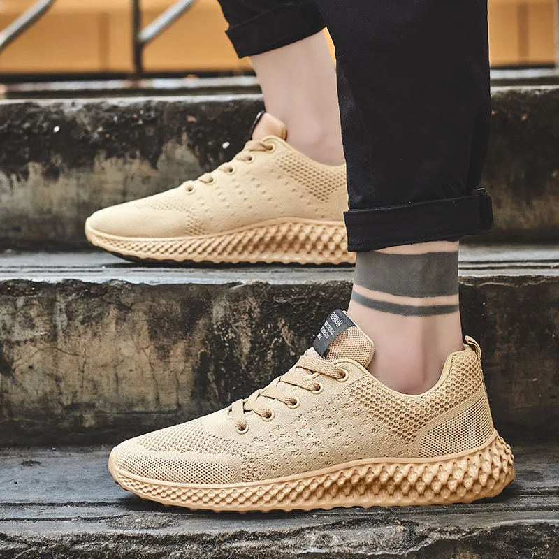 Male Air Mesh Lace Up Wear-resistant Shoes Men Sneakers Tenis Masculino Breathable Casual No-slip Men Vulcanize Shoes