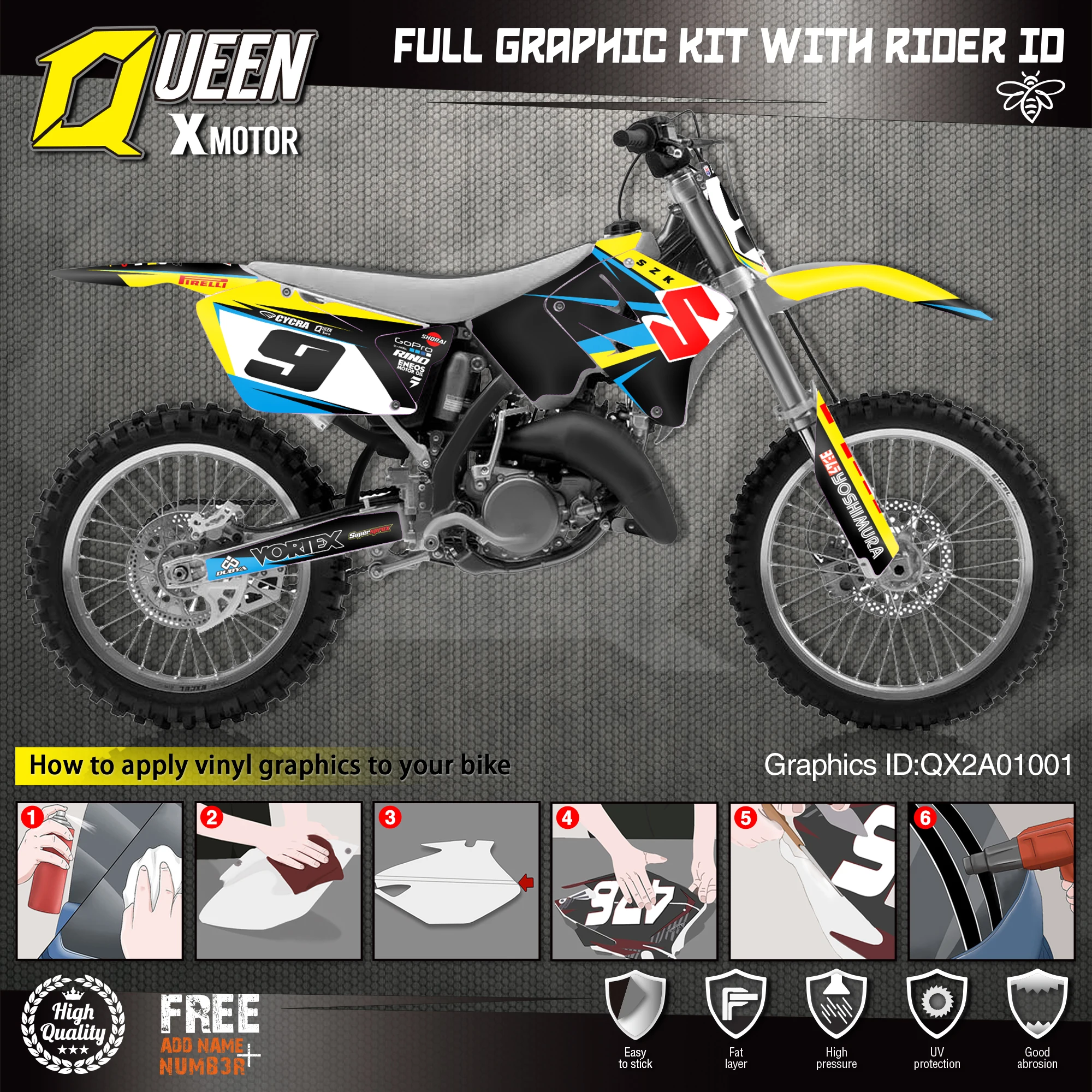 Graphics decal kit チームグラフィックスキットスズキRM 125 250 RM125 RM250 20012012の