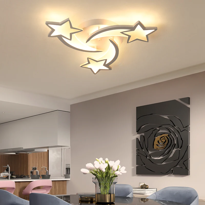 LED Fashion Simple Modern Warm Romantic Main Bedroom Wedding Room Living Room Studio Creative Meteor Ceiling Light