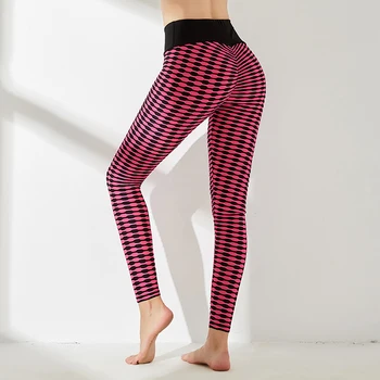 

Women Jacquard Ankle Length Sport Push Up Pencil Pants Lady Casual Skinny Fit High Waist Long Trouses